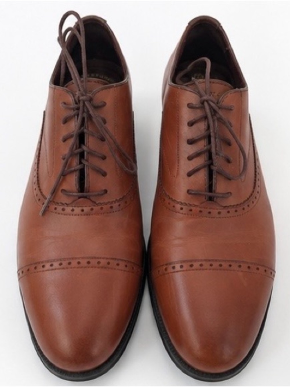 Cole Haan Grand 360 Brown Leather Cap Toe Oxfords 9.5M Waterproof
